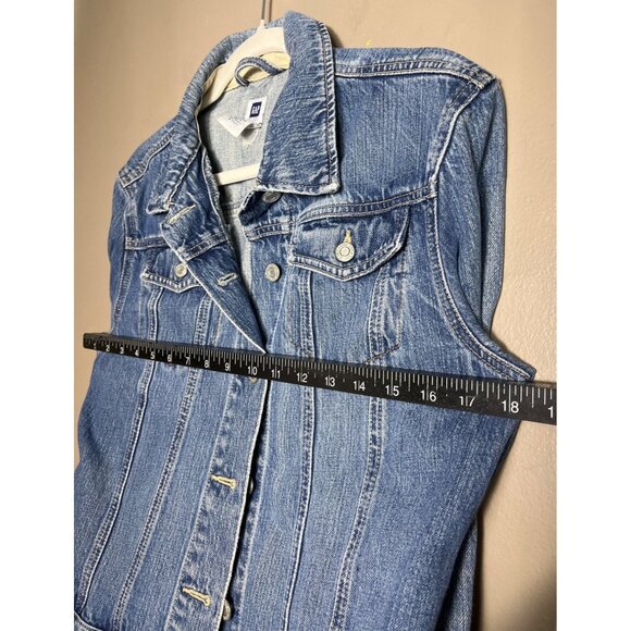 Gap Factory Jean Jacket Blue Medium Wash Classic Denim Casual Womens M - Picture 5 of 9
